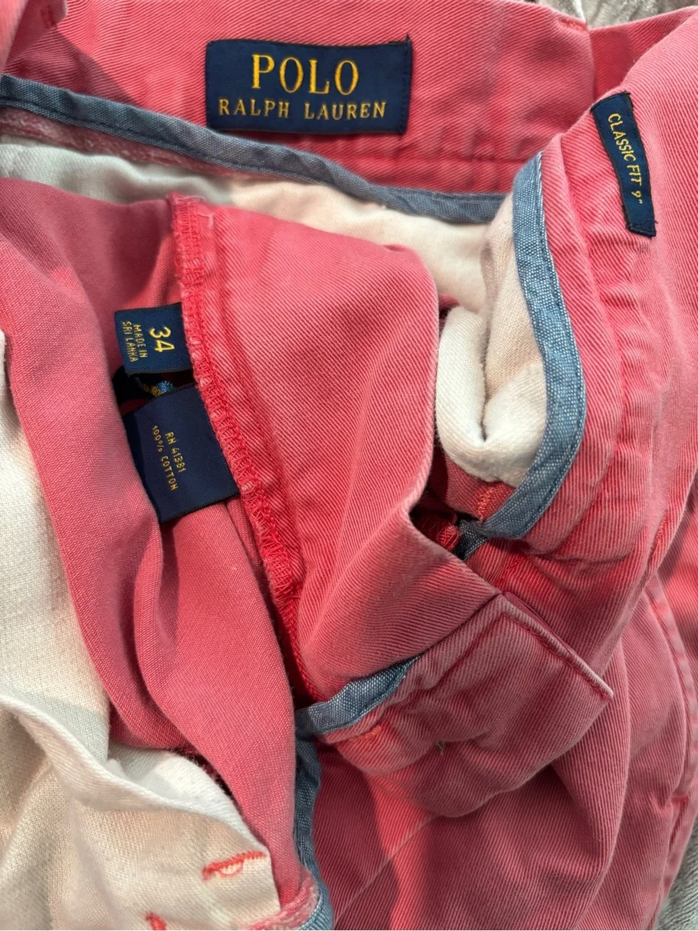 POLO Ralph Lauren Sz 34 Men's Salmon Casual Golf Cotton Classic Fit Chino Shorts